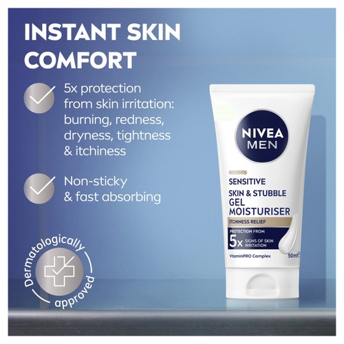 NIVEA MEN Sensitive Skin & Stubble Gel Moisturiser 50ml
