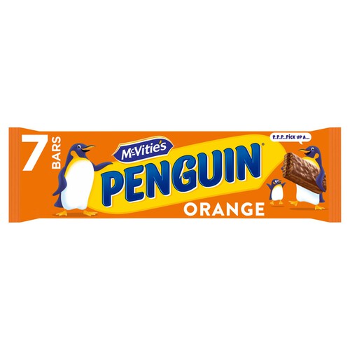 McVitie's Penguin Orange Chocolate Biscuit Bar 7 Pack Multipack 