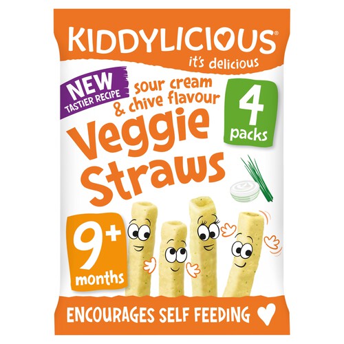 Kiddylicious Sour Cream & Chive Flavoured Veggie Straws Baby Snacks