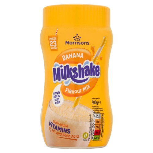 Morrisons banana flavour milkshake mix