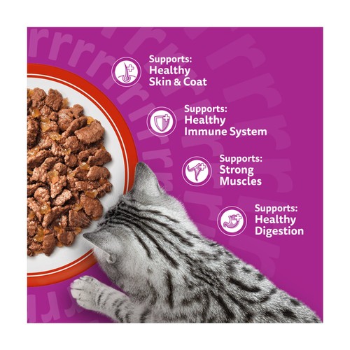 Whiskas 1+ Meaty Meals Adult Wet Cat Food Pouches in Jelly