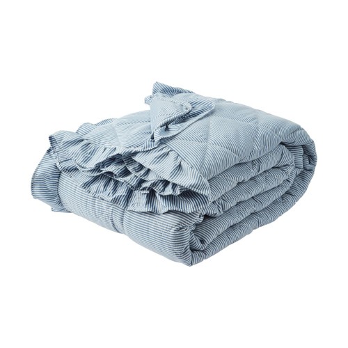 Nutmeg Home Stripe Bedspread With Frill 150 X 200