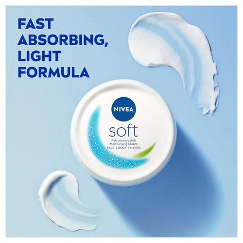 NIVEA Soft Moisturiser for Face Hands & Body 