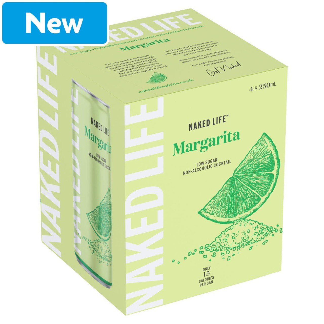 Naked Life Margarita Non-Alcoholic Cocktail 4x250ml