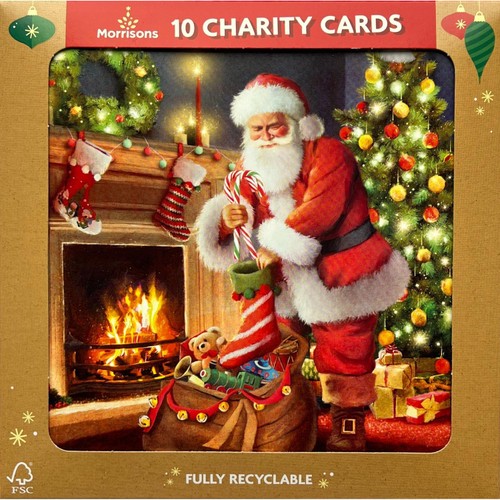 Morrisons Traditional Santa Square Cards