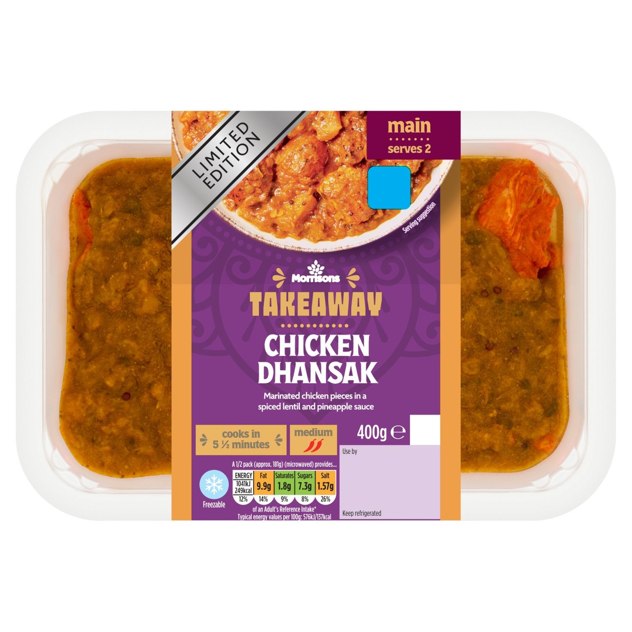 Morrisons Limited Edition Chicken Dhansak With Pineapple 400g