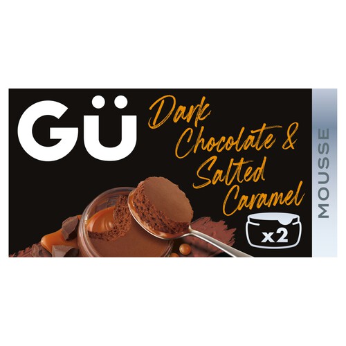 Gu Dark Chocolate Mousses with Salted Caramel Desserts