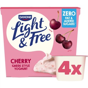 Light & Free Cherry Greek Style Yogurt 4 x 115g (460g)