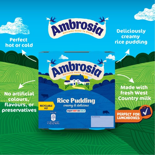 Ambrosia Rice Pudding Dessert Snack Pots Multipack 4 x 120g