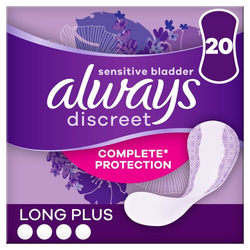 Always Discreet Incontinence Liners Long For Sensitive Bladder 20 pack