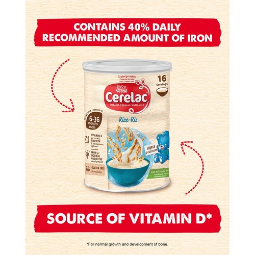 Cerelac Infant Cereals With Milk Rice 6+ Months 400g
