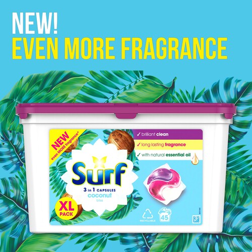 Surf 3-In-1 Coconut Bliss Washing Capsules