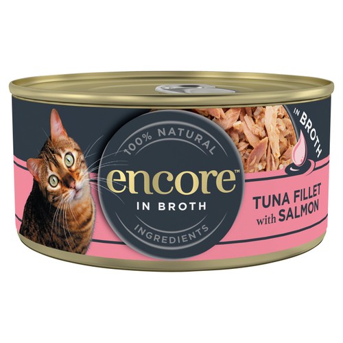 Encore Cat Tin Tuna Fillet With Salmon In Broth 