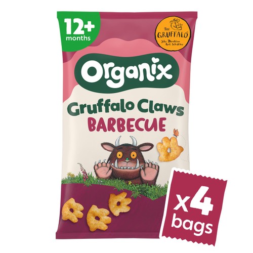 Organix BBQ Gruffalo Claws Multipack Organic Toddler Snack 4x15g 12 months+