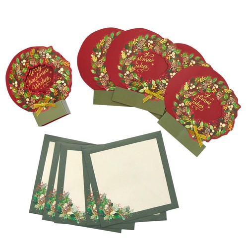 Morrisons Luxury Wreath Cards Packaged Cards 5Pk
