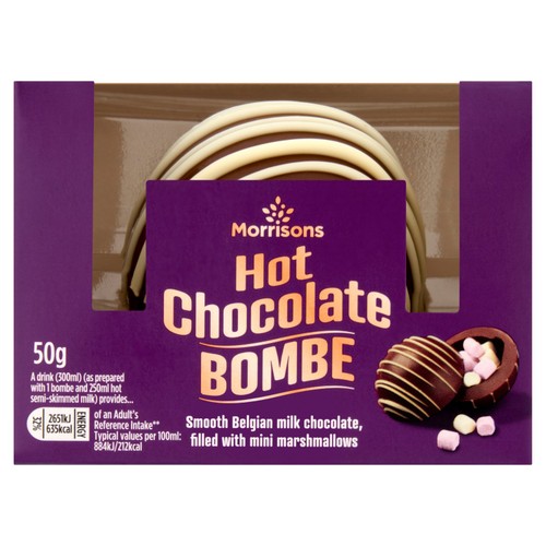 Morrisons Hot Chocolate Bombe With Drizzle & Mini Mallows 50g