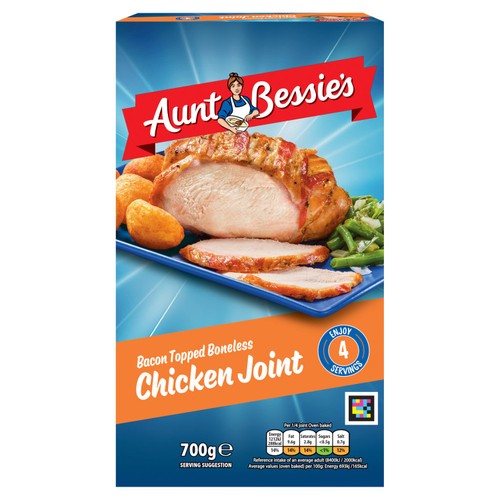 Aunt Bessie's Bacon Topped Boneless Chicken Joint 700g 