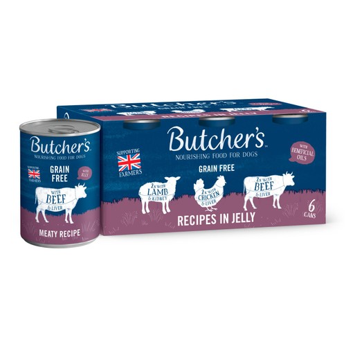 Butcher's Recipes in Jelly Dog Food Tins
