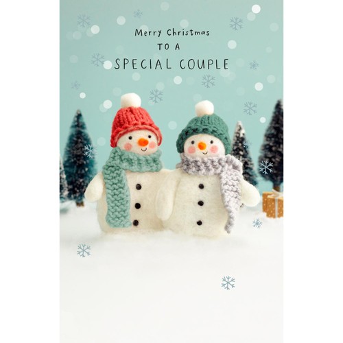 Merry Christmas Special Couple Snowman Christmas Card