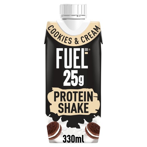 FUEL10K Cookies & Cream 25g High Protein Breakfast Shake Drink   330ml
