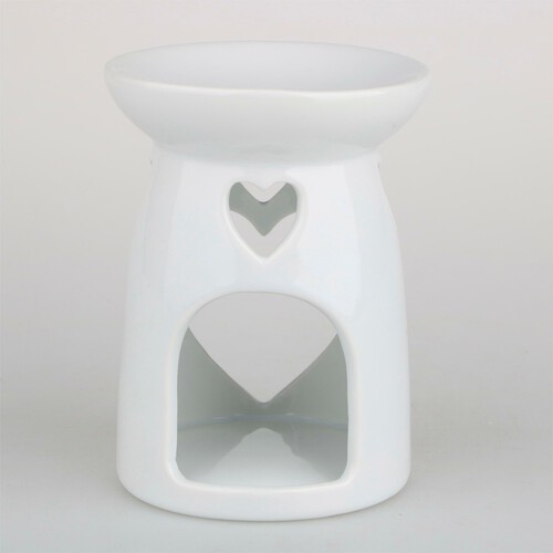 Nutmeg Home White Ceramic Heart Oil Burner