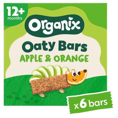 Organix Apple & Orange Oaty Bars Organic Toddler Snacks Multipack 6x23g