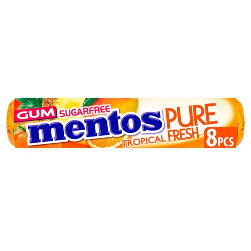 Mentos Pure Fresh Tropical Sugar Free Chewing Gum    16g