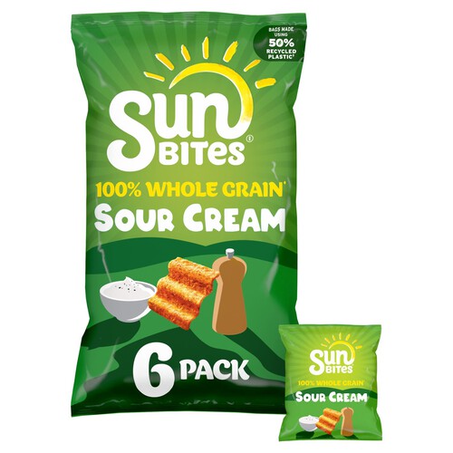 Sunbites Sour Cream & Cracked Black Pepper Multipack Snacks Crisps