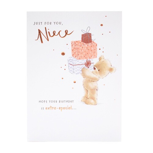 Nutmeg Bear Cute Niece Birthday Card L024