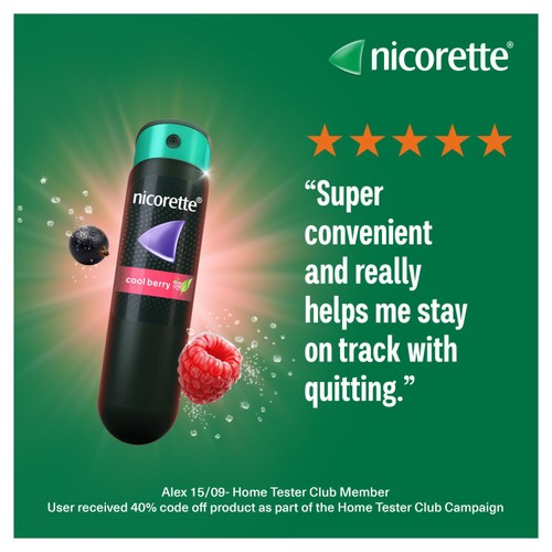 Nicorette Quickmist Cool Berry Mouthspray 2 Units Quit Vaping Aid