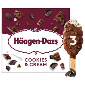 Haagen Dazs 3 Crunchy Cookies & Cream Ice Cream Sticks