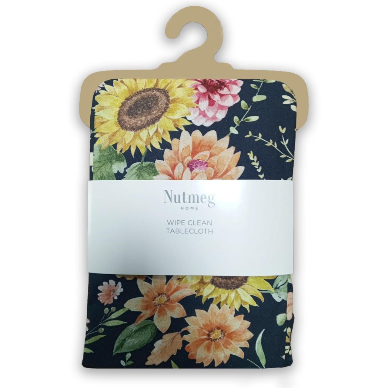 Nutmeg Home Navy Sunflower Tablecloth