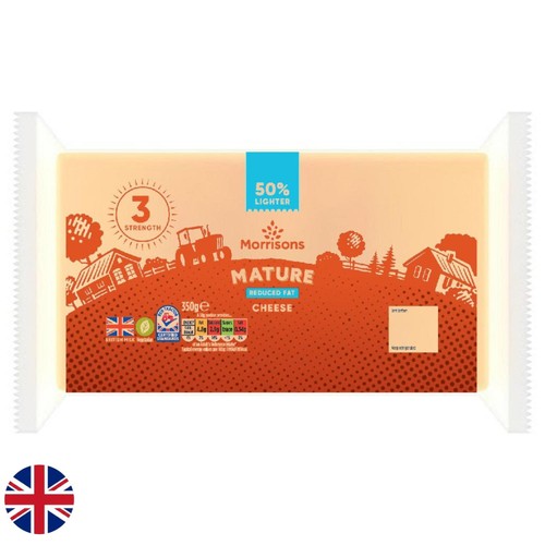 Morrisons British 50% Lighter Mature White Cheddar 350g