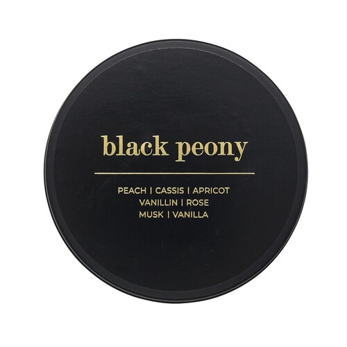 Nutmeg Home Black Peony Tin Candle