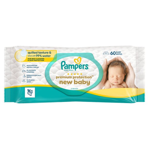 Pampers New Baby Wipes 1x60pk