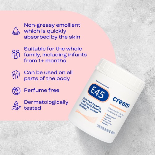 E45 Moisturiser Lotion, Body, Face And Hand Lotion For Very Dry Skin