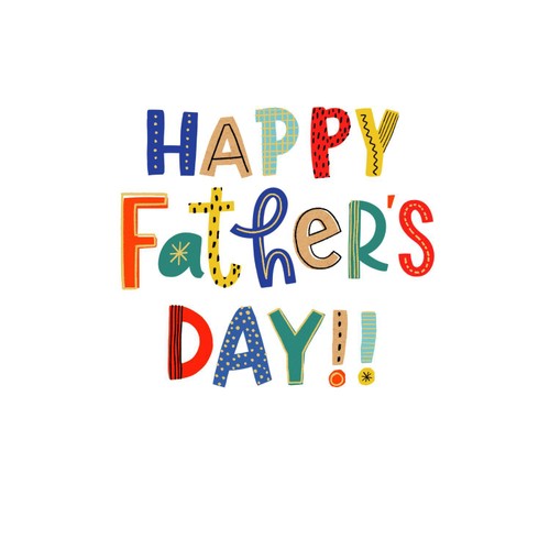 Lettering Happy Father's Day Card