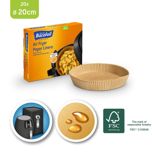 Bacofoil Air Fryer Paper Liners  20 Pack