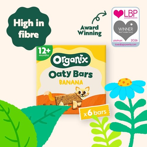 Organix Banana Oaty Bars Organic Toddler Snacks Multipack 6x23g
