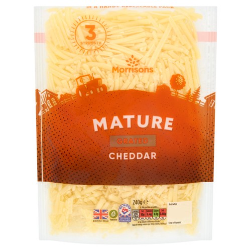 Morrisons grated mature white cheddar
