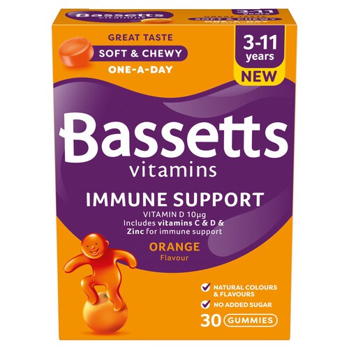 Bassetts Vitamins Immune Support 3-11 Years Orange 30s