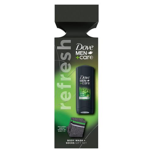 Dove Men And Care Extra Fresh Bodywash And Socks Cracker