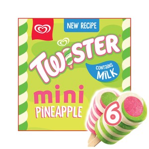 Walls 6 x 50ml Twister Mini Pineapple Ice Cream Lollies