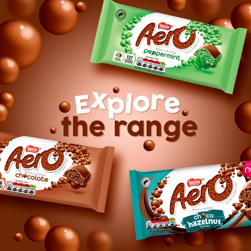 Aero Hazelnut Chocolate Sharing Bar 90g