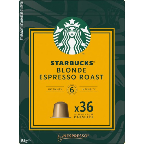 Starbucks Blonde Espresso Roast By Nespresso 36 Coffee Pods