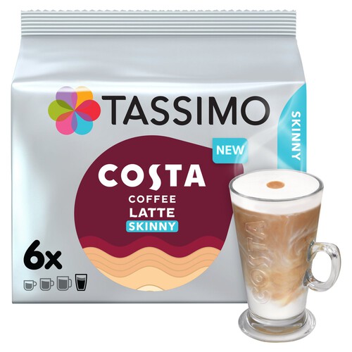 Tassimo Costa Skinny Latte Pods x6