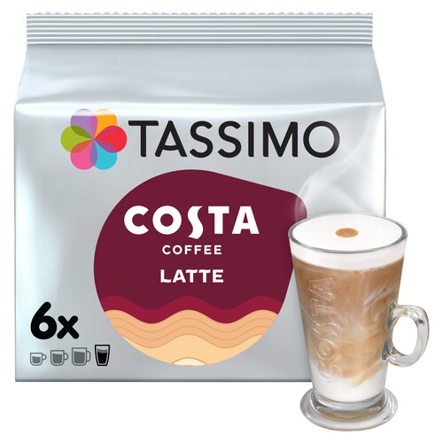 Tassimo Costa Latte Coffee Pods x6