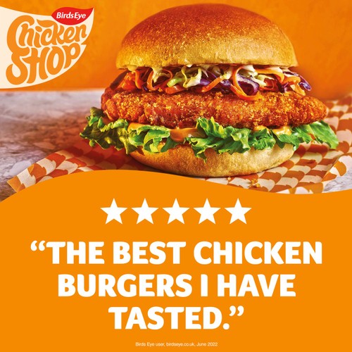 Birds Eye Chicken Shop 2 Sizzler Breaded Chicken Fillet Burgers 227g