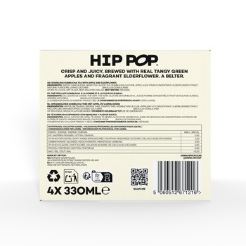Hip Pop Apple Elderflower Kombucha Cans 4 X 330ml Morrisons Online hip-pop-apple-elderflower-kombucha-cans-4-x-330ml-morrisons-online