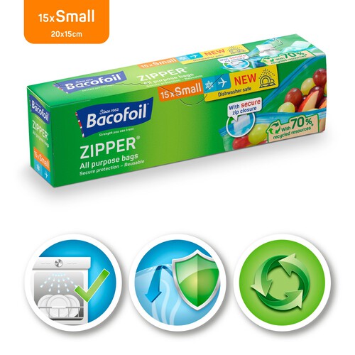 Bacofoil All Purpose Small Zipper Bags 15 Pack